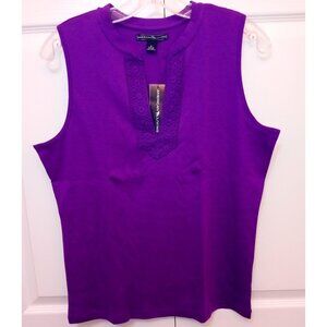 American Living Purple Tank Top, Large, Plus bonus Black & Blue Striped Tee's!